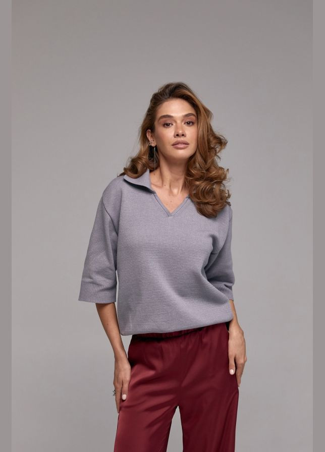 Красный летний поло свободного кроя из хлопка и лайкры (2825) Triko Bakh