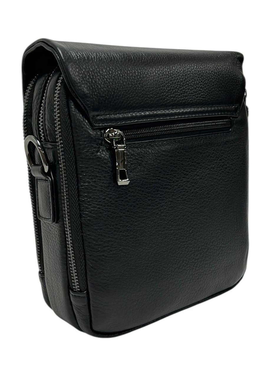Чоловіча сумка з натуральної шкіри 22-7706-3 чорна 25 х 22 х 8 No Brand (371682466)