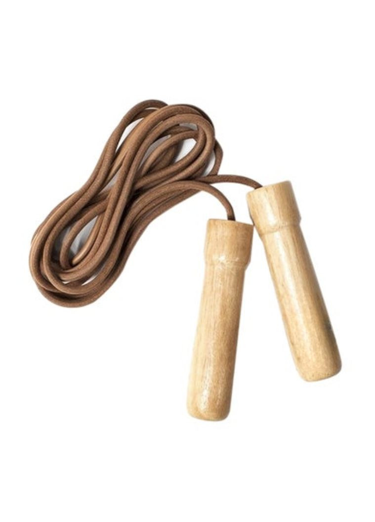 Скакалка Leather Skip з дерев'яними ручками York Fitness (301865735)