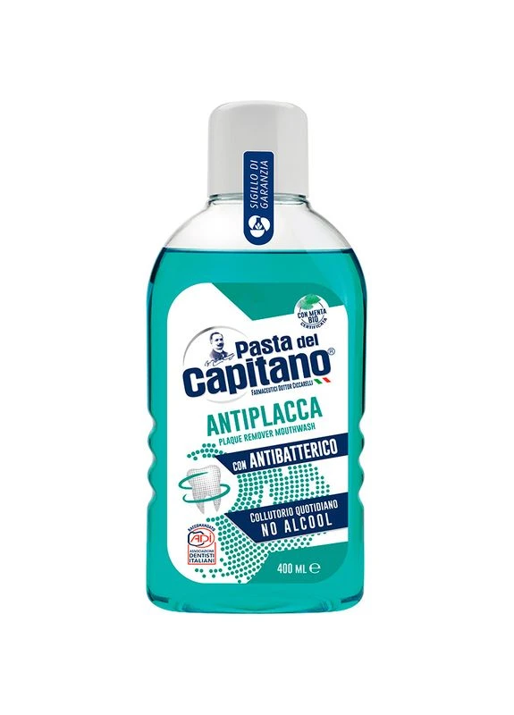 Ополіскувач для ротової порожнини Antiplacca проти нальоту 400 мл (8002140032707) Pasta del Capitano (344452158)