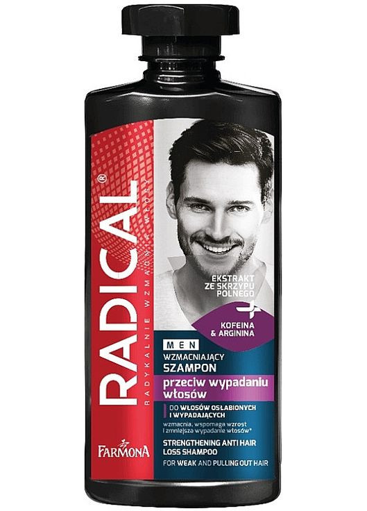 Укрепляющий шампунь против выпадения волос для мужчин Radical Men Shampoo 400ml (868639-142077) Farmona (368635228)