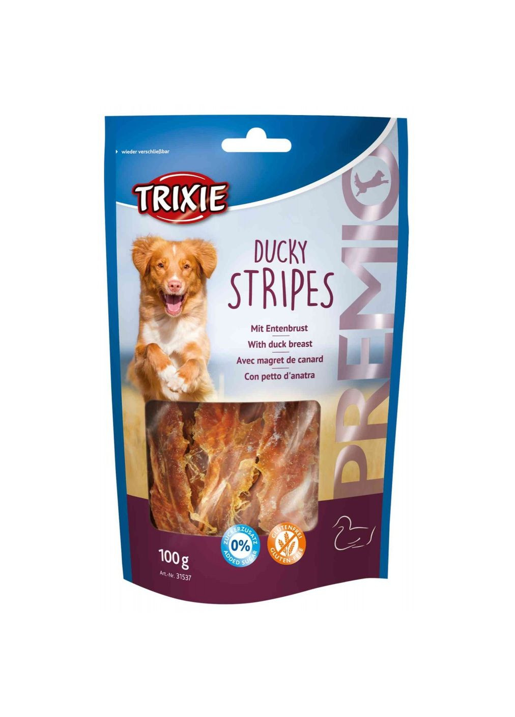 Ласощі для собак PREMIO Ducky Stripes з качиною грудкою 100 г (TX31537) Trixie (279570511)