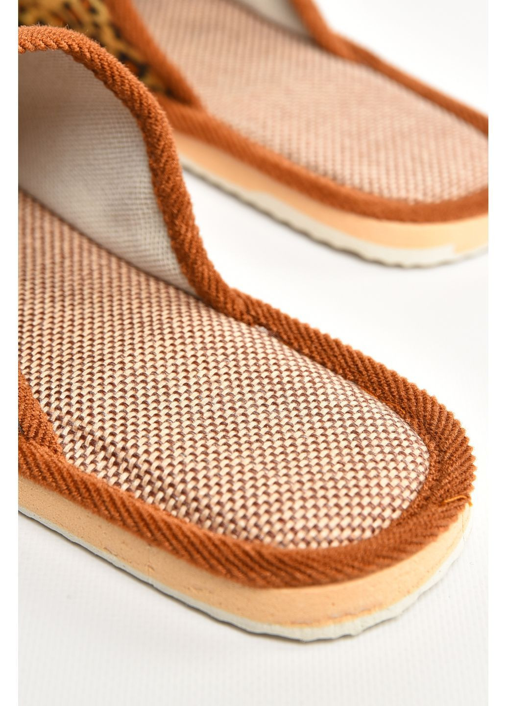 Коричневые тапочки домашние женские коричневого цвета Let's Shop