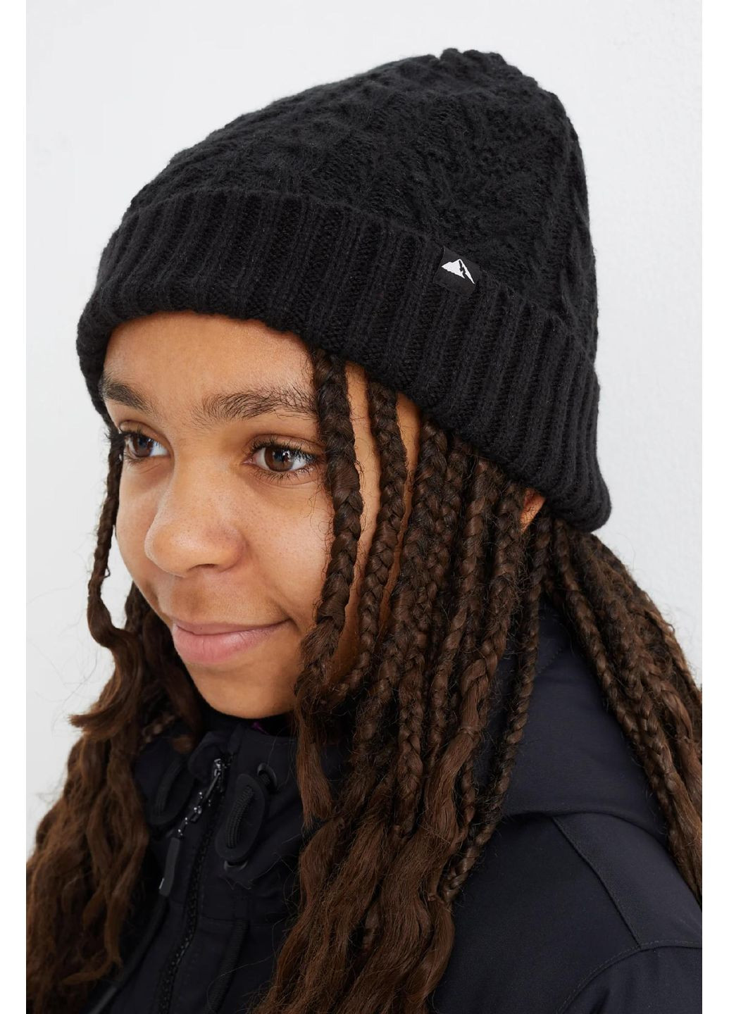 Підліткова зимова шапка-біні в'язана для дівчинки Чорна (25101812) C&A (365777193)