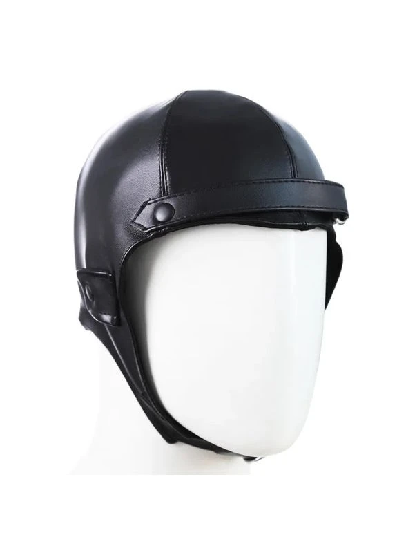 Маска на голову для БДСМ Leather Hood чорного кольору Vscnovelty (382545316)