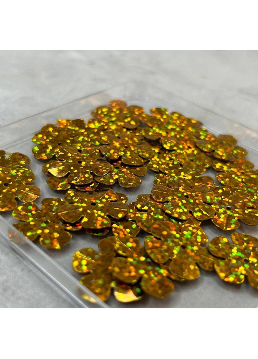 Ø20мм Поет граненный цветочек 5г - золото кругограмма Plus-plus (352743107)