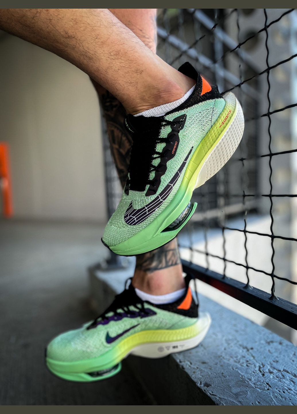 Зеленые всесезонные кроссовки мужские nike air zoom alphafly green | найк аир зум алфафлай зеленые No Brand