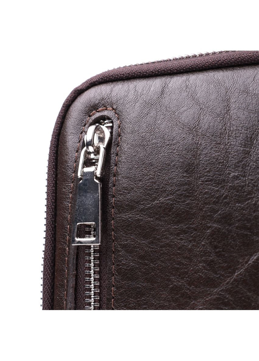 Сумка бананка з натуральної шкіри з кишенями через плече коричнева (sku_22880) No Brand (328922480)