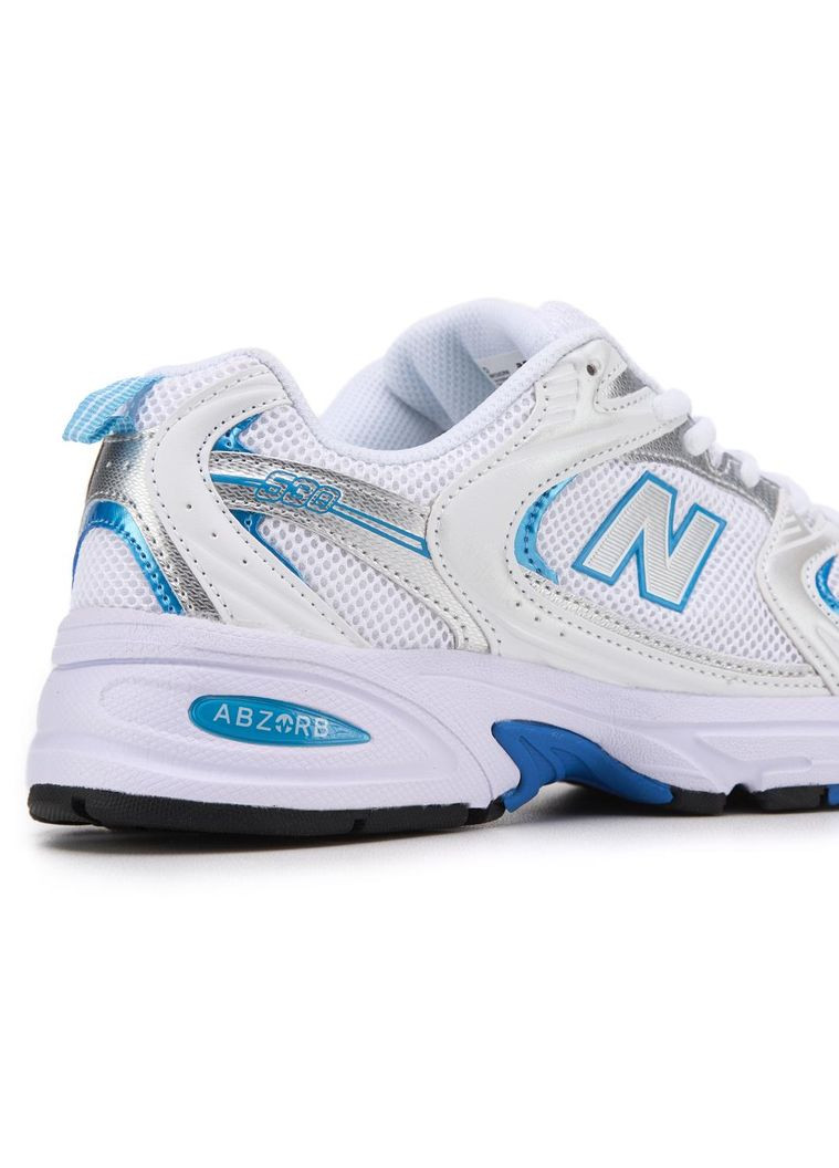 КРОССОВКИ ЖЕНСКИЕ NEW BALANCE 530 WHITE SKY BLUE НЬЮ БЕЛАНС 530 No Brand белые демисезоны (367176885)