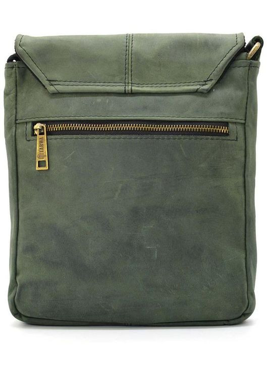 Сумка планшет через плече для документів та для телефону чоловіча з натуральної шкіри середня Зелений 37191 TARWA (353690194)