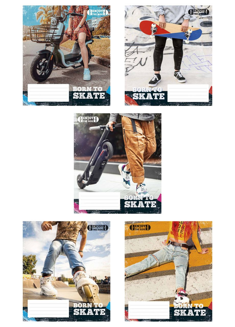 Набір 5 шт, зошит загальний, Enjoy the ride. Зошит Star у клітинку 48 арк. 3317 4820006472160 Школярик (349468902)