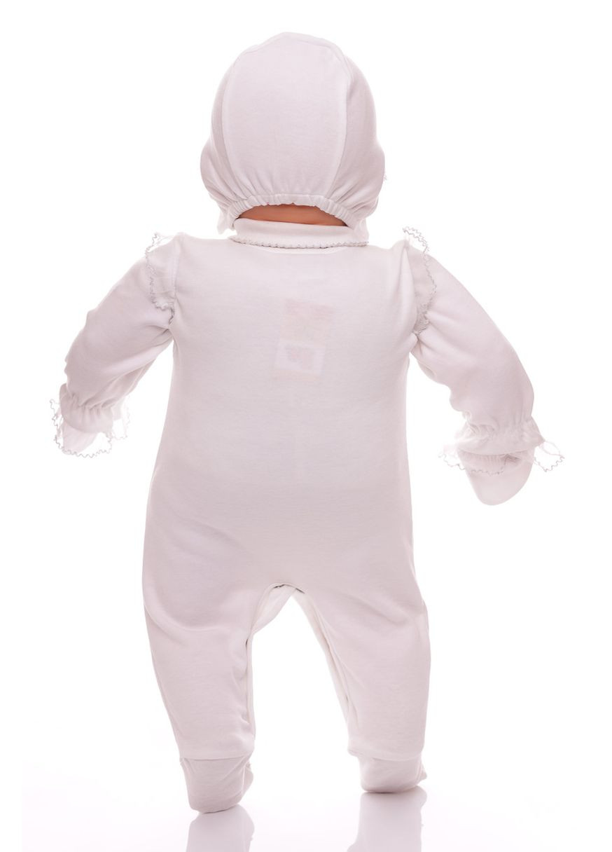 Человечек для девочки трикотажный с чепчиком белый 62 см (27093) BABYKROHA (297200413)