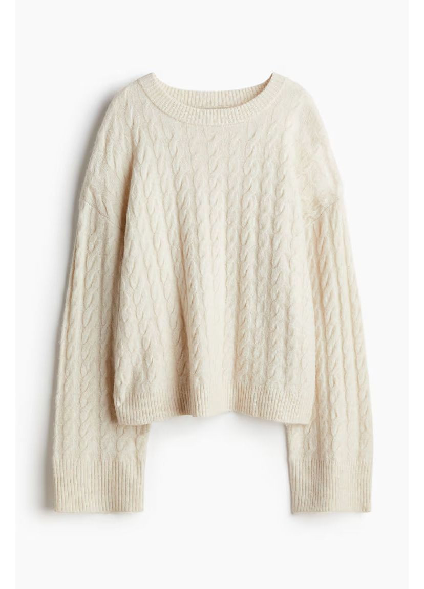 Молочный демисезонный свитер в составе с шерстью H&M