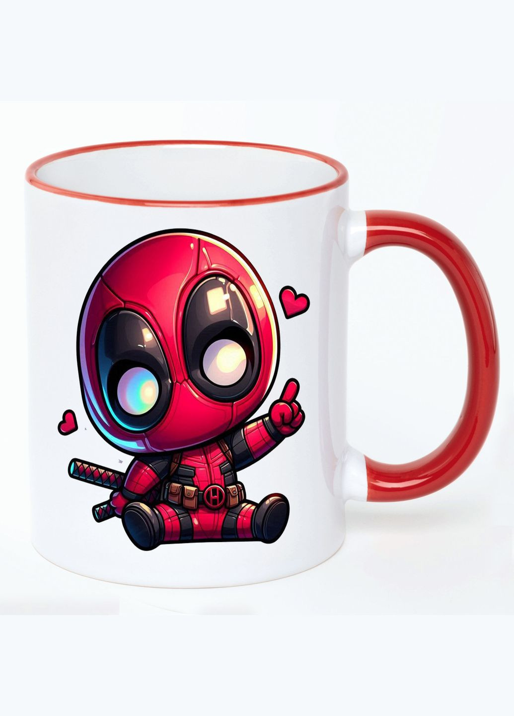 Чашка з дитячим малюнком (кухоль, кухоль) #0054 Біла з Червоною ручкою 330 мл No Brand (322712926)