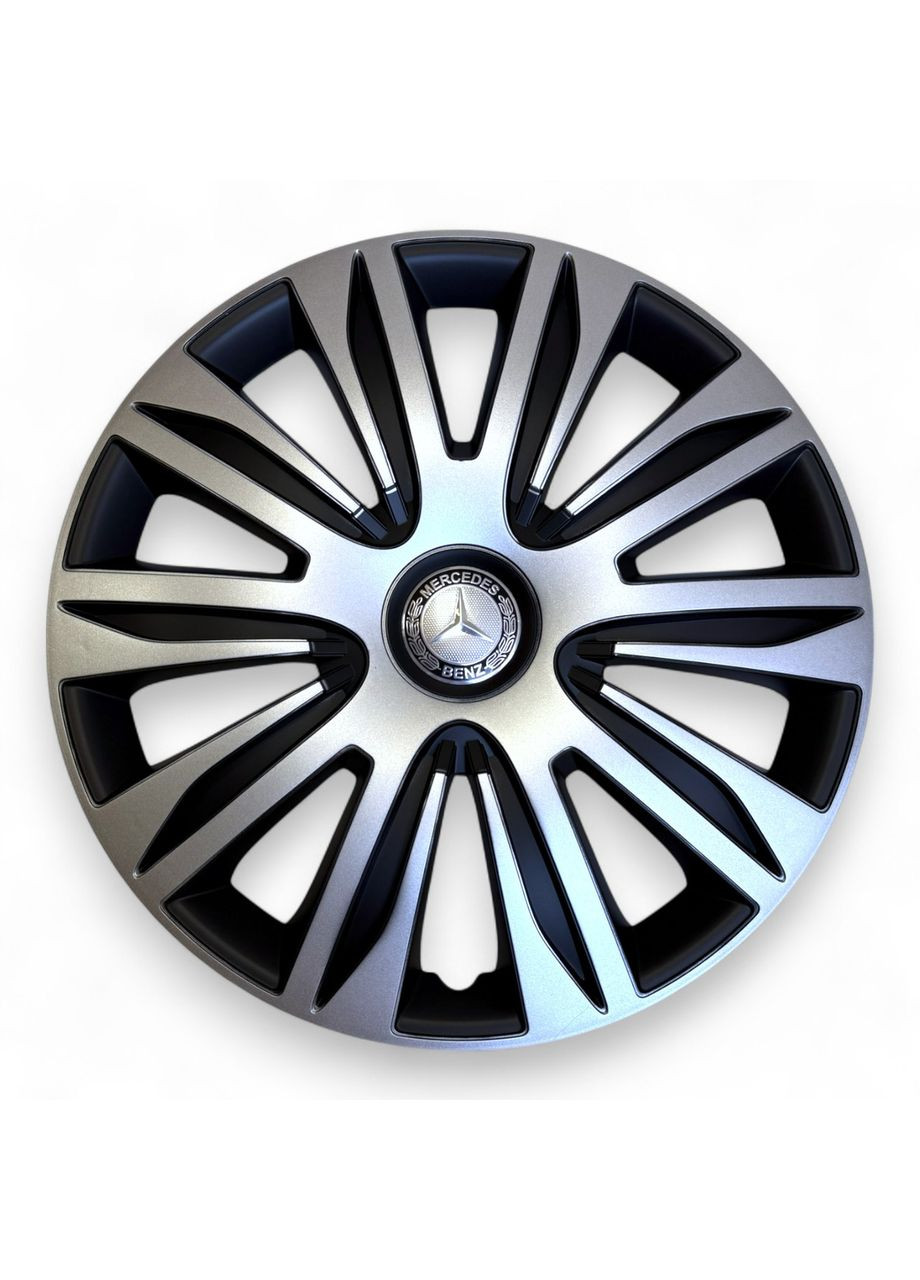 1 штука Колпак на колесо Nardo Silver Black R15 с логотипом Mercedes колпаки на диски Нардо Сильвер Блэк Р15 с лого 1 шт. No Brand (364463772)