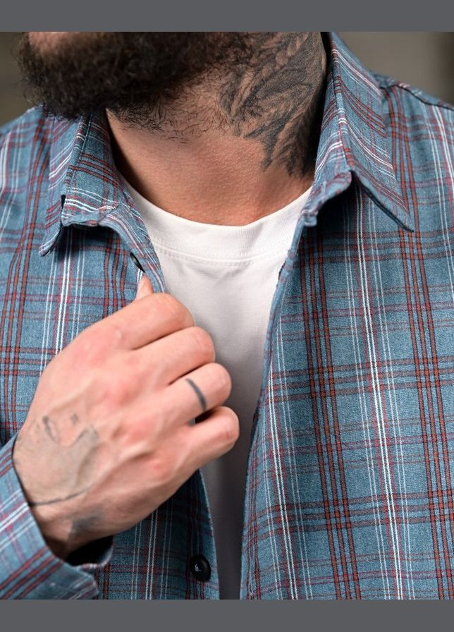 Голубой карнавальный, коктейльный, спортивная, повседневный, пляжный, кэжуал рубашка в клетку No Brand