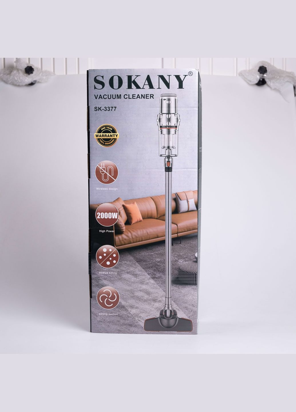 Вертикальный пылесос SK-3377 колбовый с циклонным фильтром Sokany (322289341)