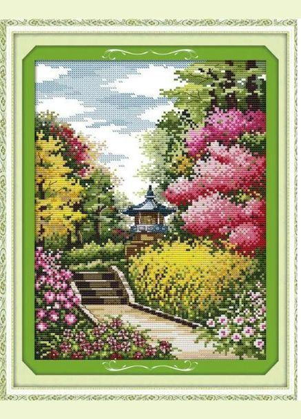 Набір для вишивання за нанесеною на канву схемою "Thick spring" .AIDA 14CT printed, 29*34 см Joy Sunday (313613041)