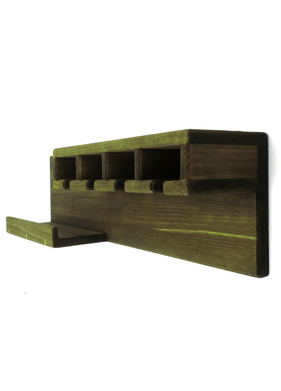 Настінна винна полиця з дерева Каторі олива (ПНК-005317) No Brand (327424887)