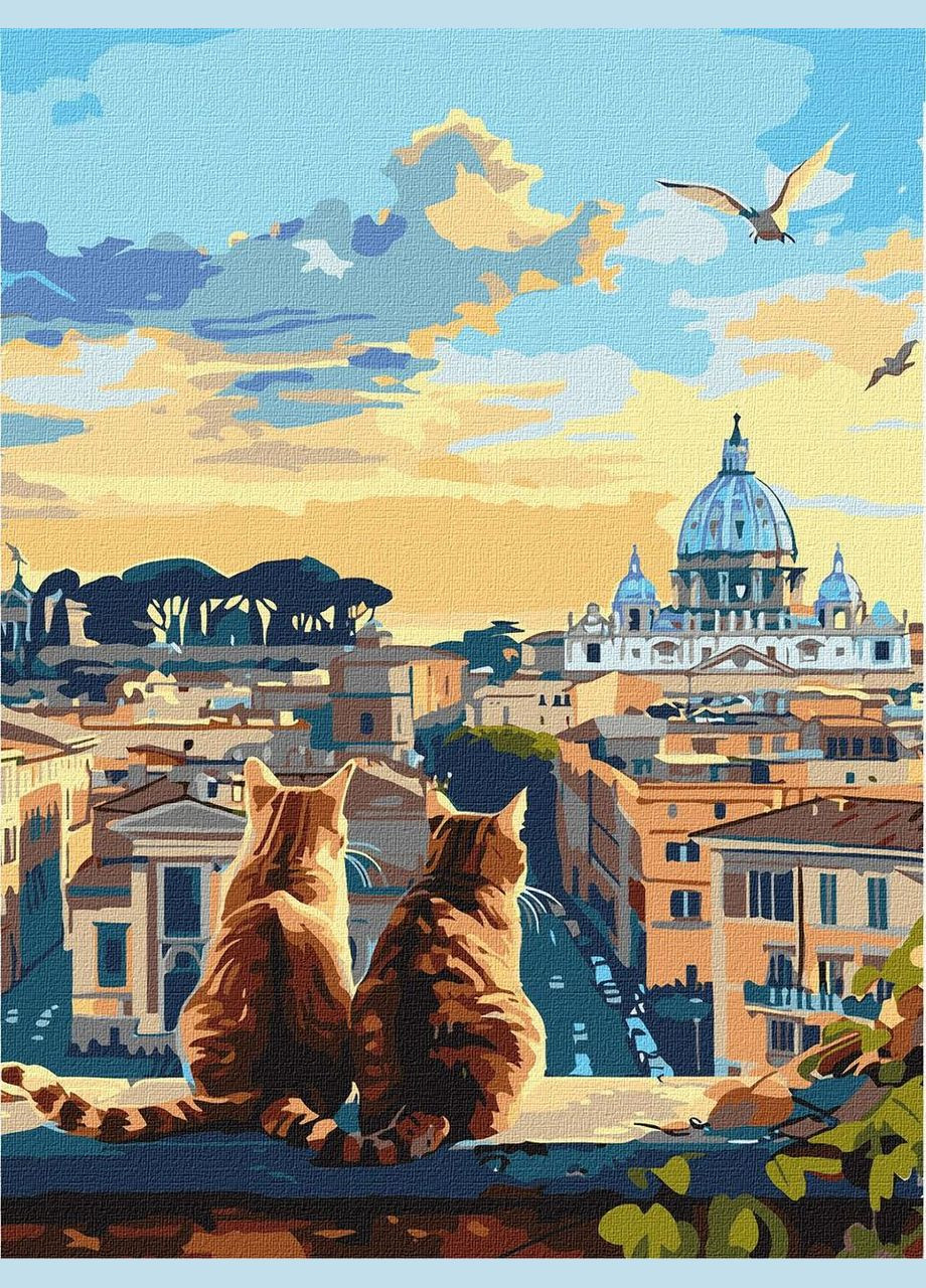 Картина по номерам Котики в Риме 30 х 40 Идейка KHO6606 IDEYKA (354828503)