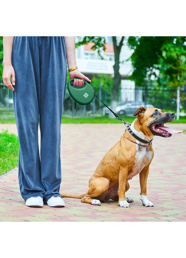 Повідець-рулетка WAUDOG R-leash для собак до 40 кг 5 м з контейнером для пакетів і світловідбивною стрічкою ProDobro (373221280)