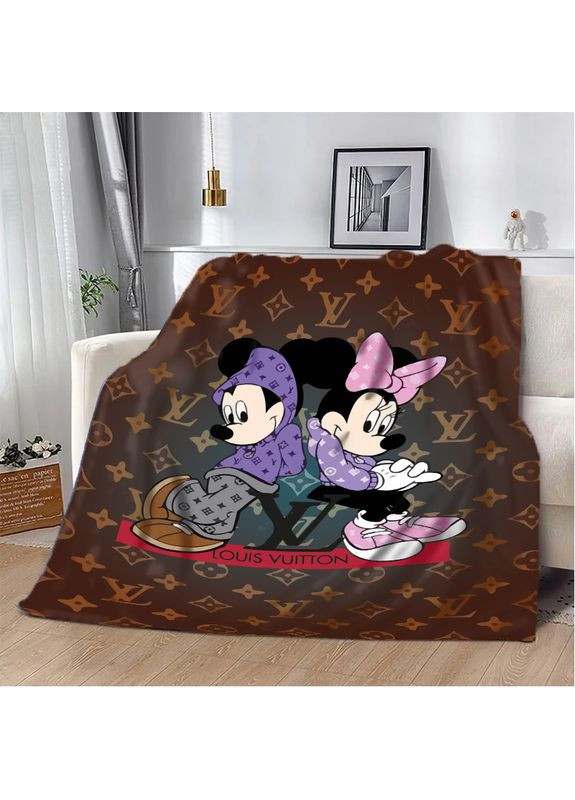 Плед 3D Магія та Стиль Легендарне Поєднання Louis Vuitton та Мікі Маус 10579 135х160 см FlexDress (368762388)