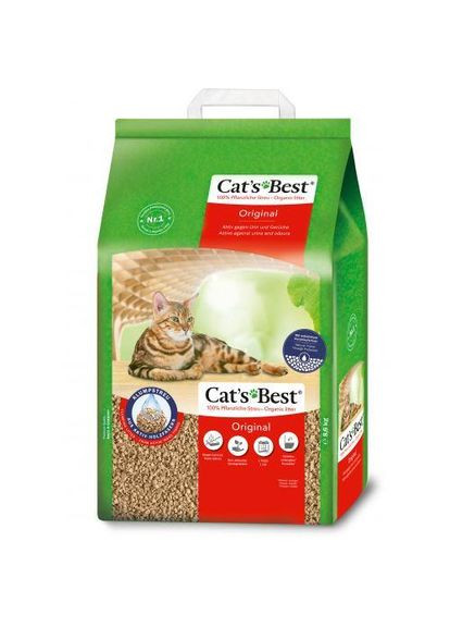 Наповнювач Cat’s Best Original для котячого туалету, Деревний, 20 л/8,6 кг (*) No Brand (326068328)
