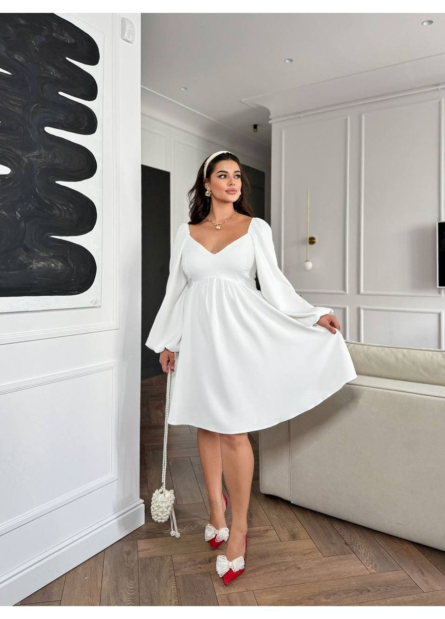 Білий ділова, кежуал сукня No Brand однотонна