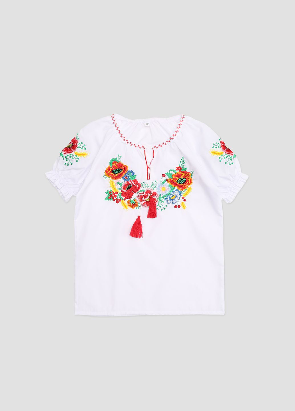 Біла вишиванка для дівчинки колір білий cb-00279792 поплін (336146272)