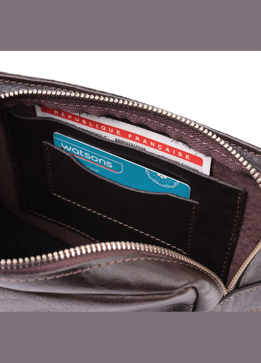 Сумка мужская кожаная через плечо бананка на пояс 22575 Коричневый Grande Pelle (306882233)