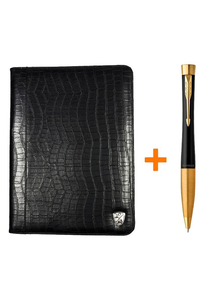 Комплект Шариковая ручка URBAN 17 Muted Black GT BP Трезубец 30 035_TR + Кожаная папка Tonino Lamborghini 47324735 Parker (316626331)