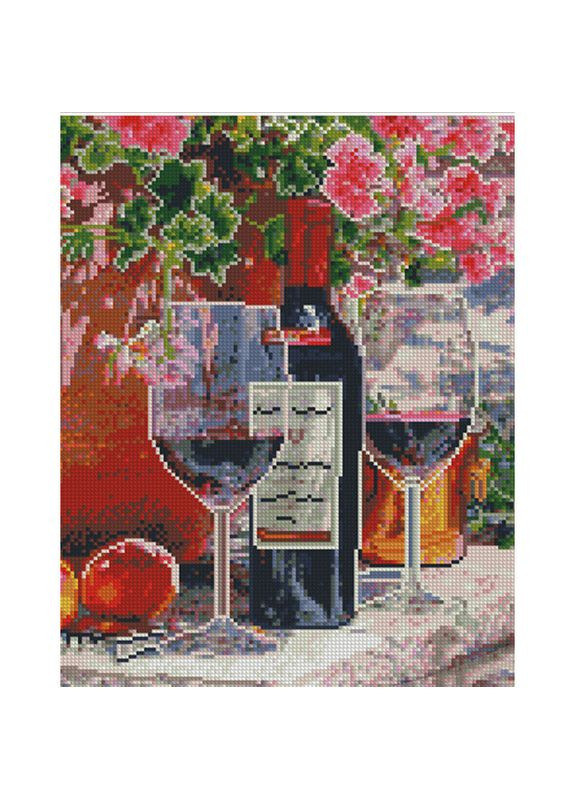 Алмазна мозаїка ПРЕМІУМ Червоне вино в бокалах розміром 30х40 см (KB061) Strateg (362446031)