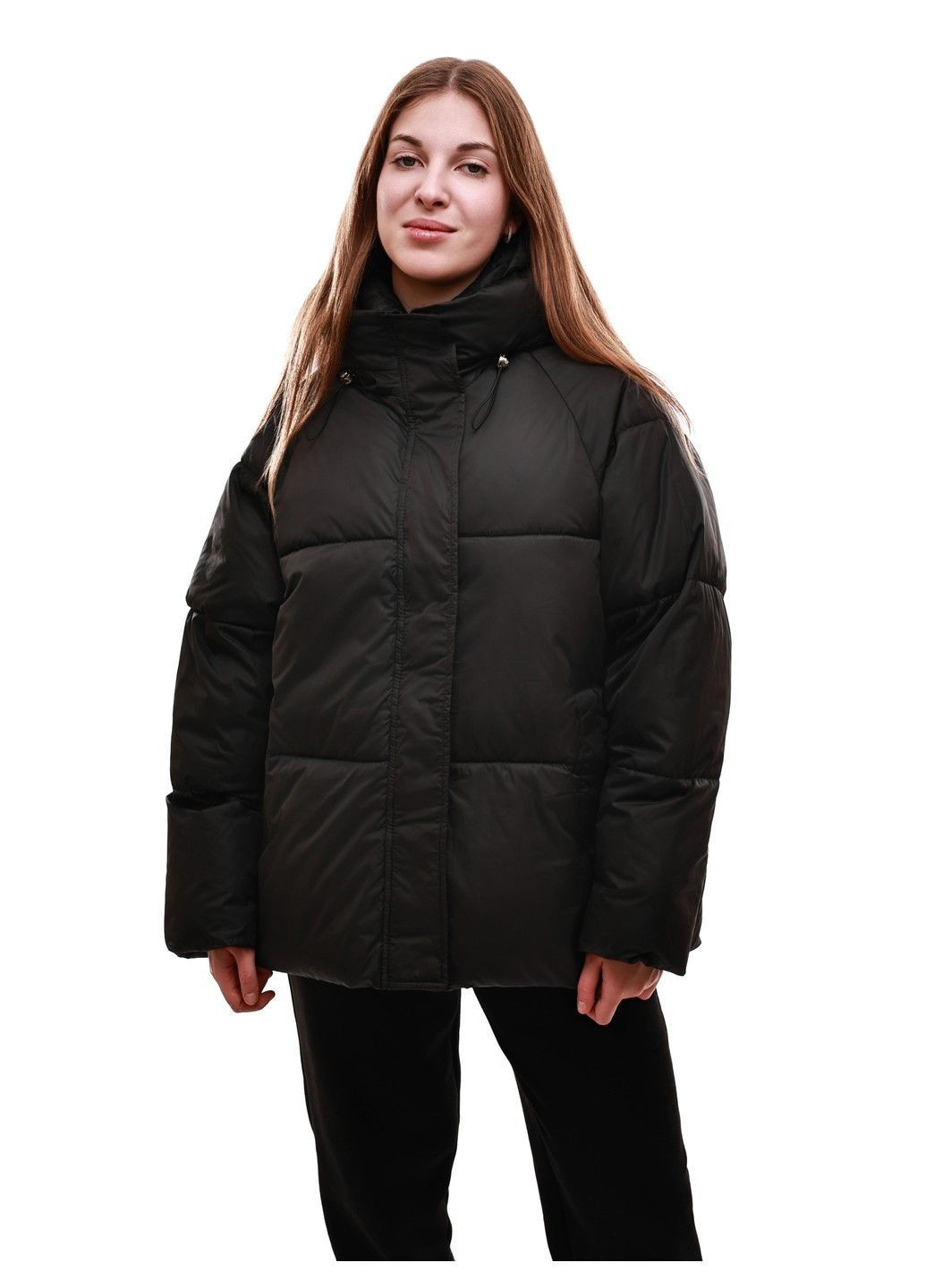 Черная зимняя куртка зимняя женская No Brand