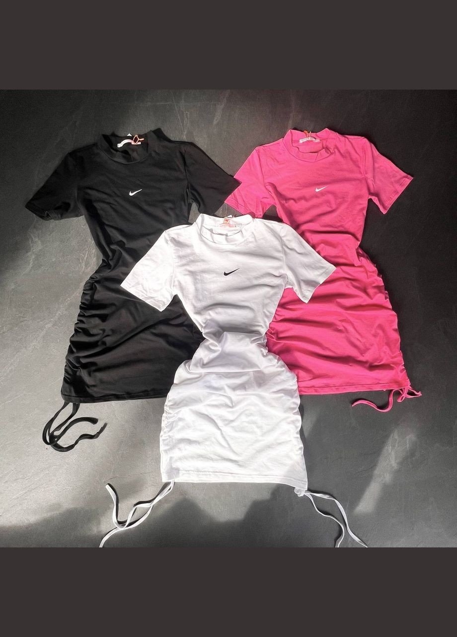 Белое спортивное, повседневный, кэжуал женское платье FINO Mode однотонное