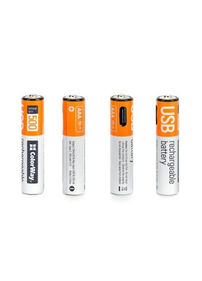 Аккумулятор AAA USB-C 590 mAh 1.5V (2шт) (Li-Polymer) (CW-UBAAA-09) Colorway (396866167)