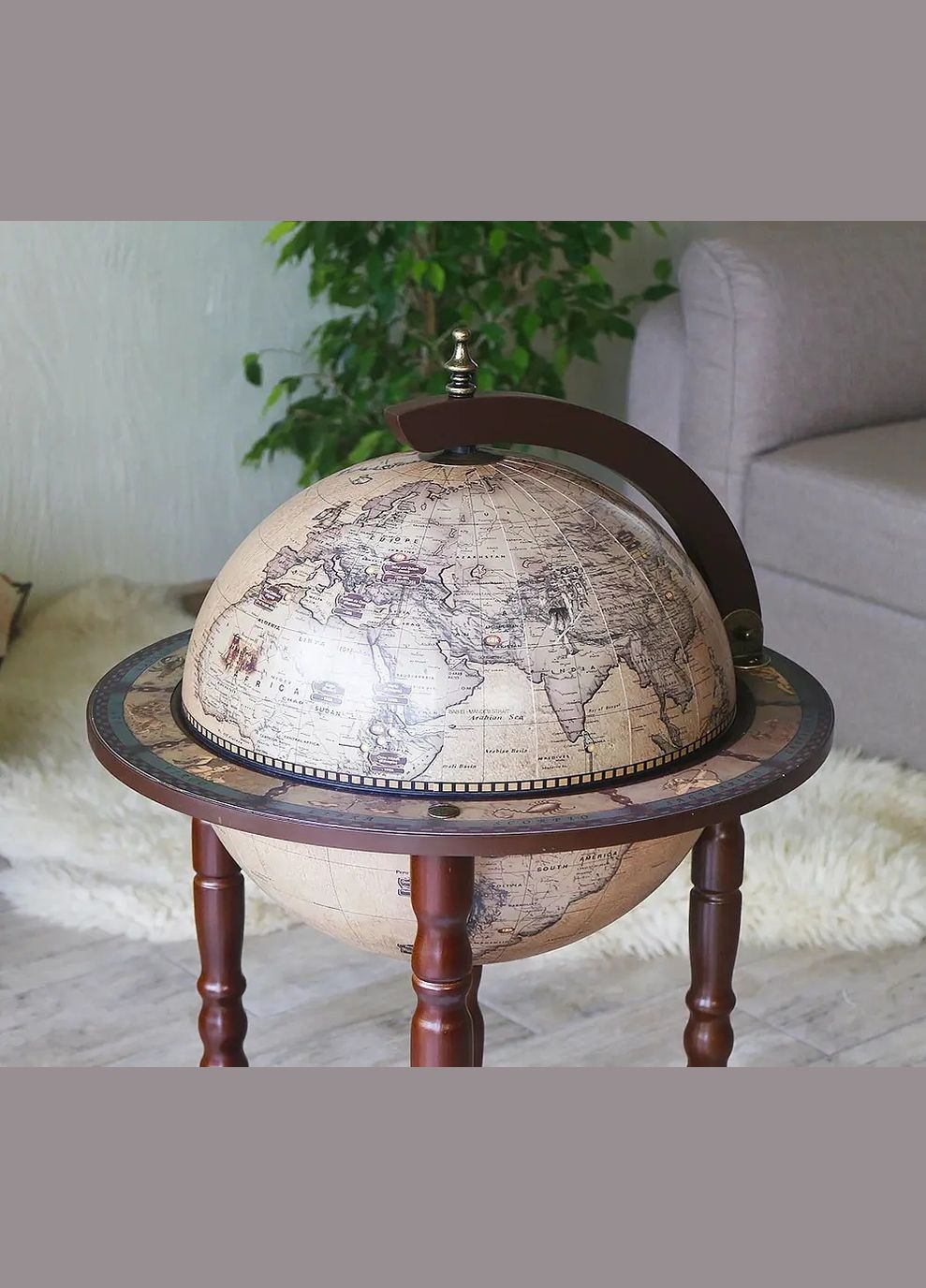 Глобус бар напольный карта мира элитный подарок руководителю| Диаметр сферы 33 см Handmade 33001N (345646758)