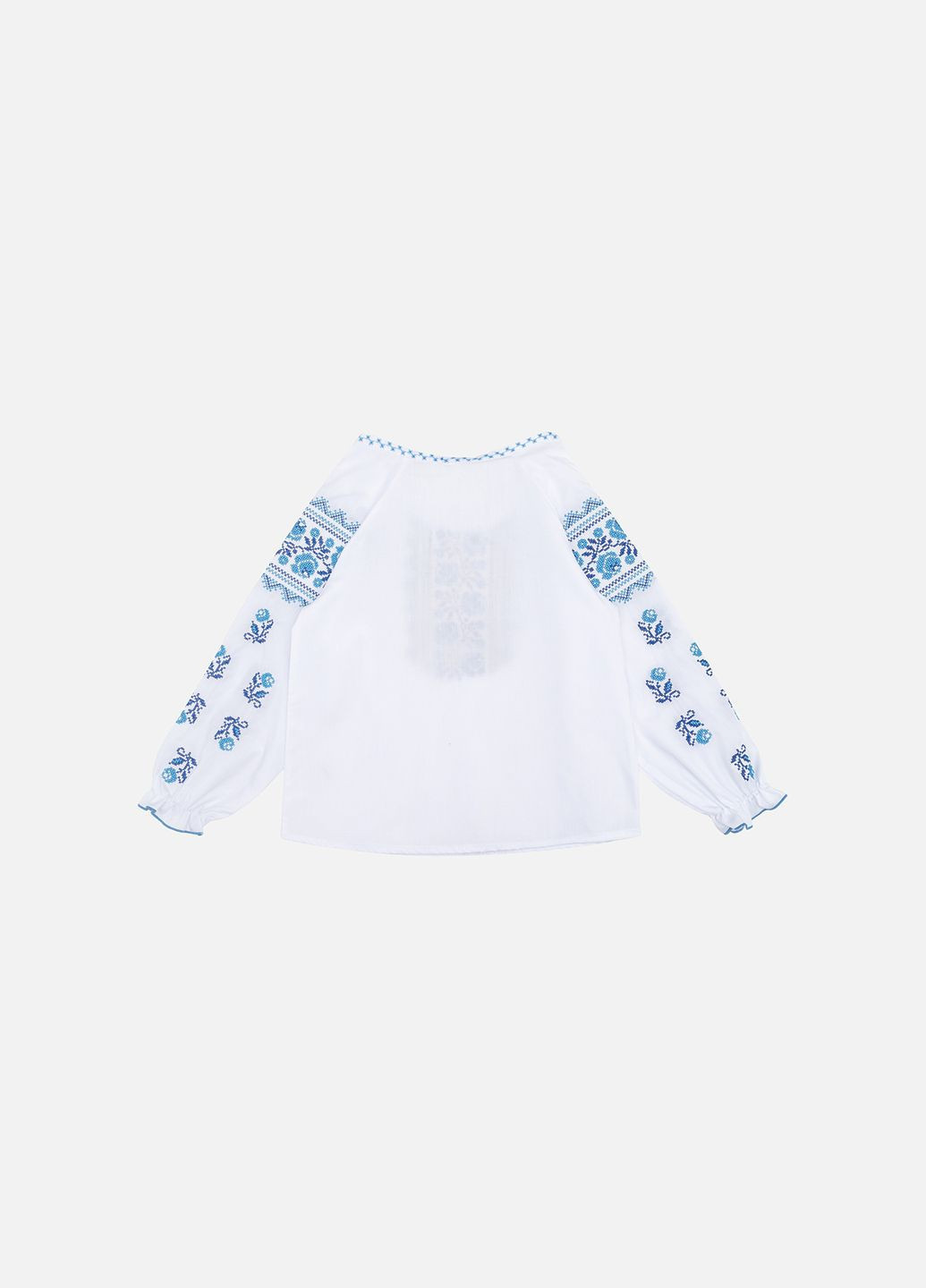 Белая вышиванка с длинным рукавом для девочки цвет белый cb-00246416 поплин (319107358)