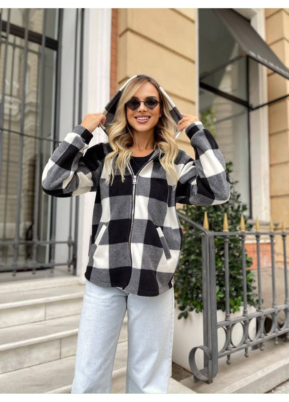 Жіноча кофта-сорочка оверсайз в клітинку MonCher (349453426)