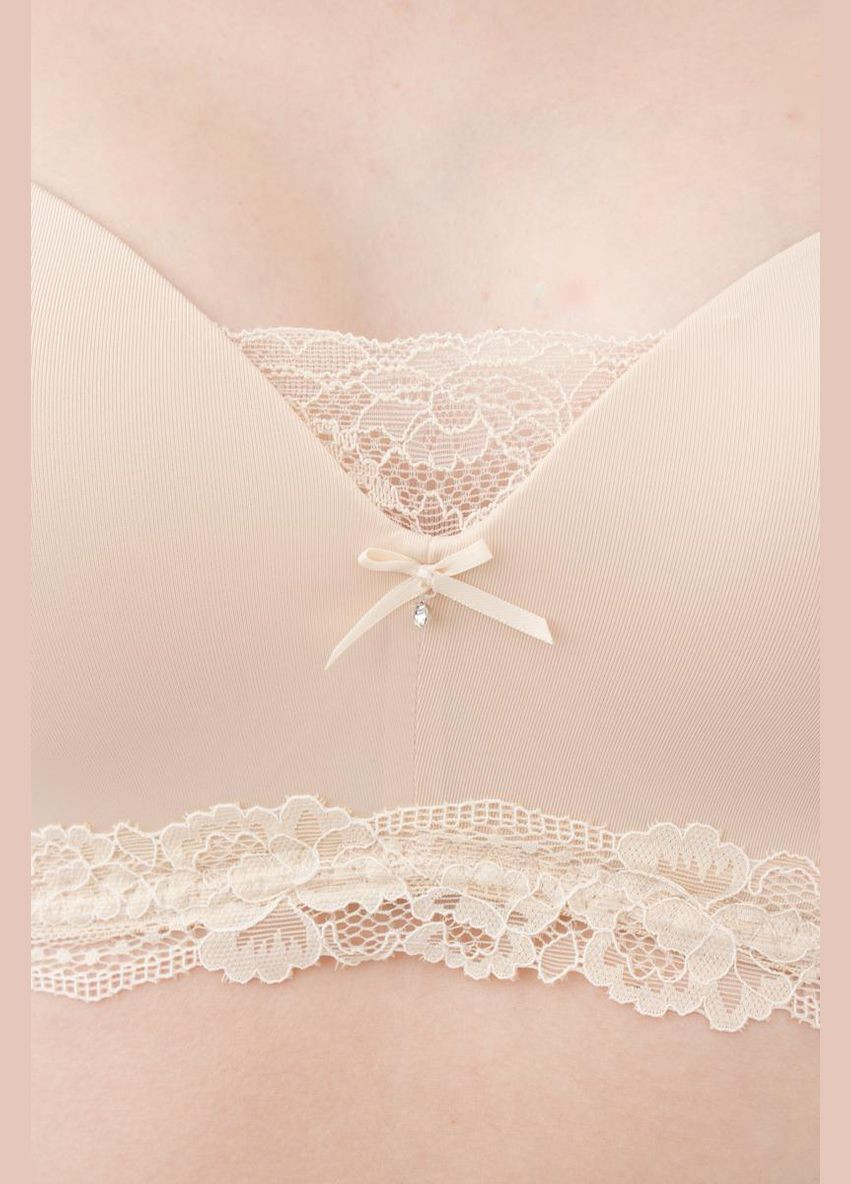 Бежевий брасьер бюстгальтер Giulia без кісточок поліамід