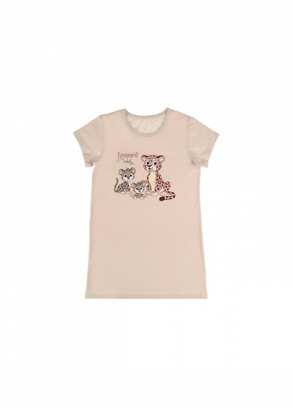 Коричнева нічна сорочка з коротким рукавом Donella