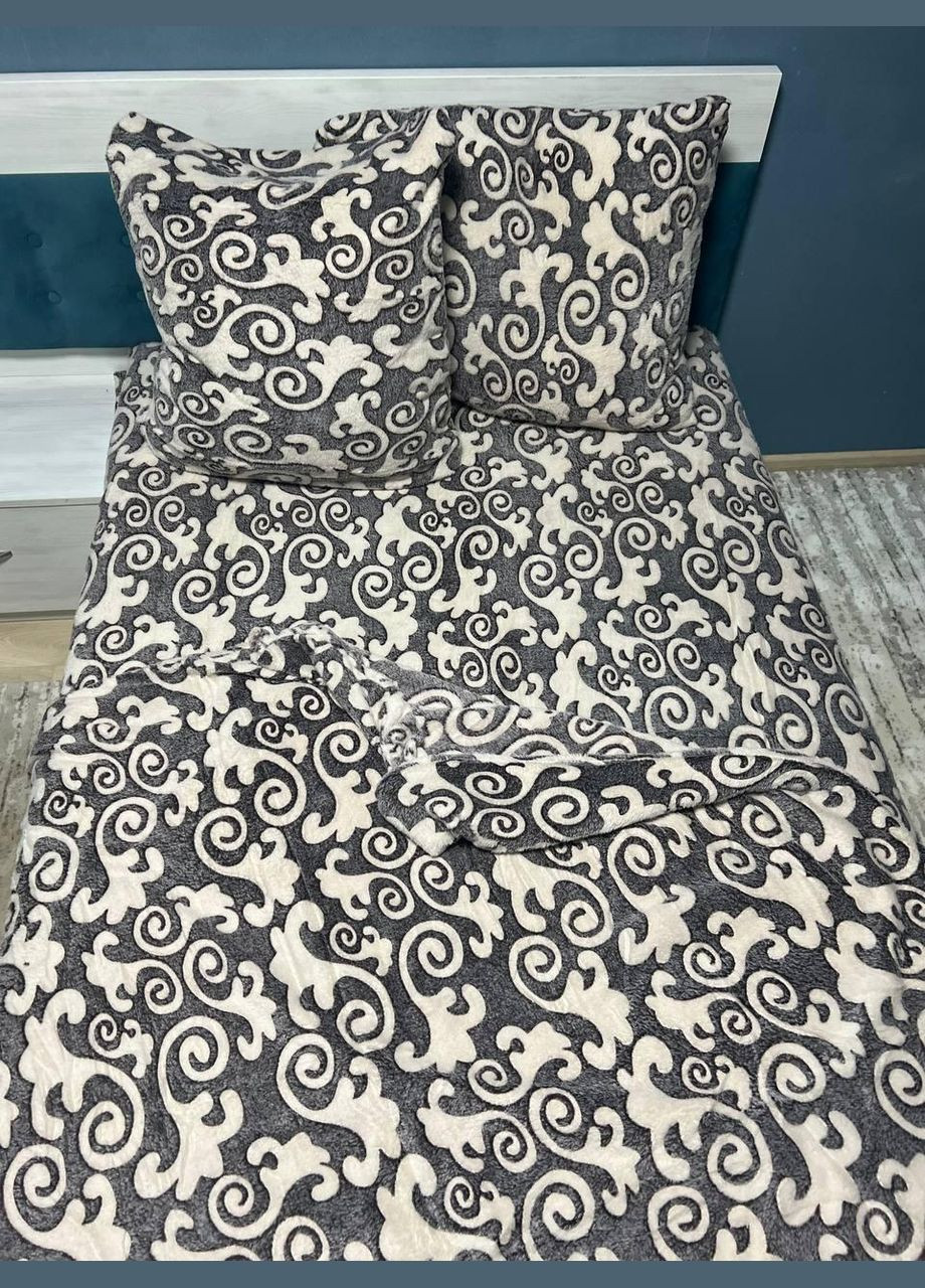 Нова постільна білизна Двоспальний 165х200 см наволочки 2х 70х70 Коричневий (П4К-flis-0010-02) No Brand (308754545)