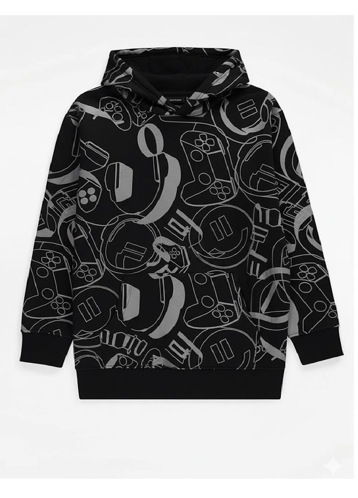 Худі на флісі чорне Смайлик George (365858662)