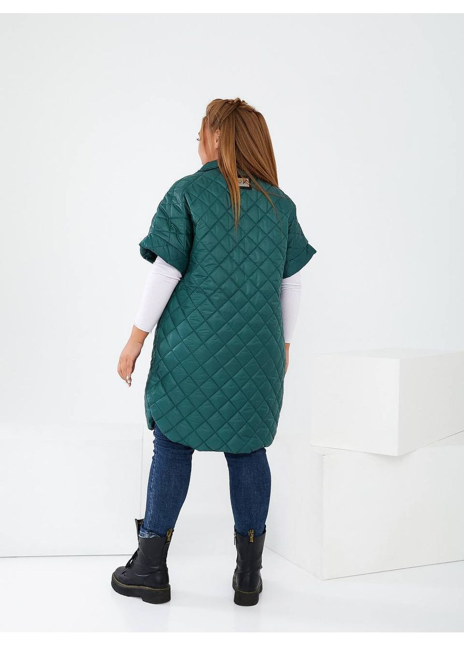 Жилетка женская стеганная со спущенным рукавом и нашивкой (Замеры в описании) DK/DL Мода без кордонів (366725486)