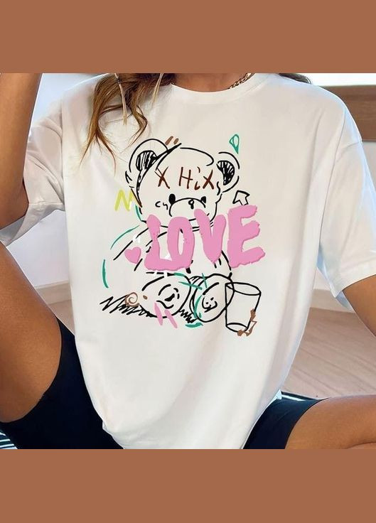 Футболка жіноча з принтом 48 Біла 2664085733 No Brand - (342398267)