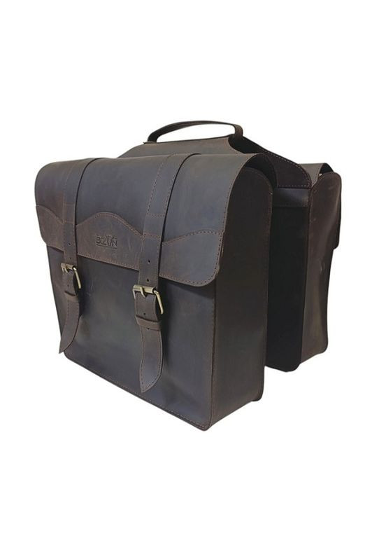 Велосумка Crazy Horse на багажник 2-х секционная коричневый (241224) Bizon (334100421)