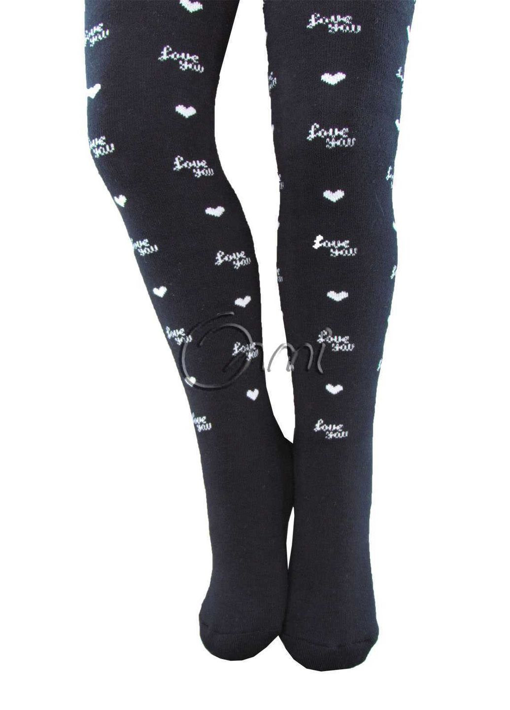 Колготки детские 1011м. р20. рис 131 черный love you Олмі (362218596)