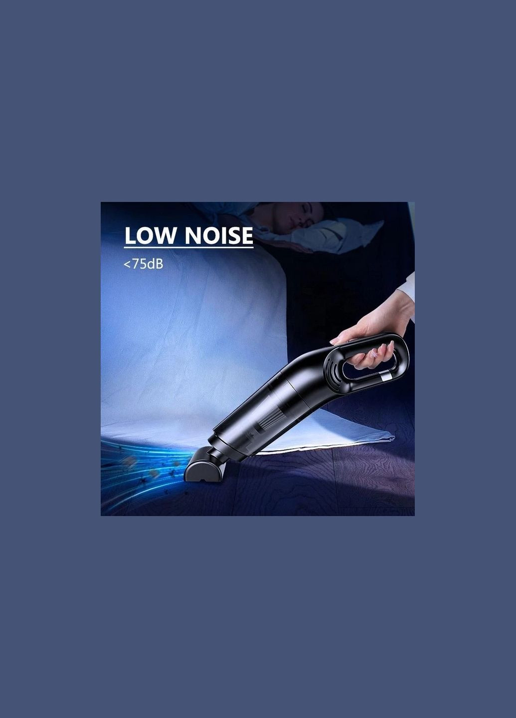 Ручний універсальний автомобільний пилосос OfficeHand Cleaner, Чорний з насадками 8000mAh, 120W Grikey (302392424)