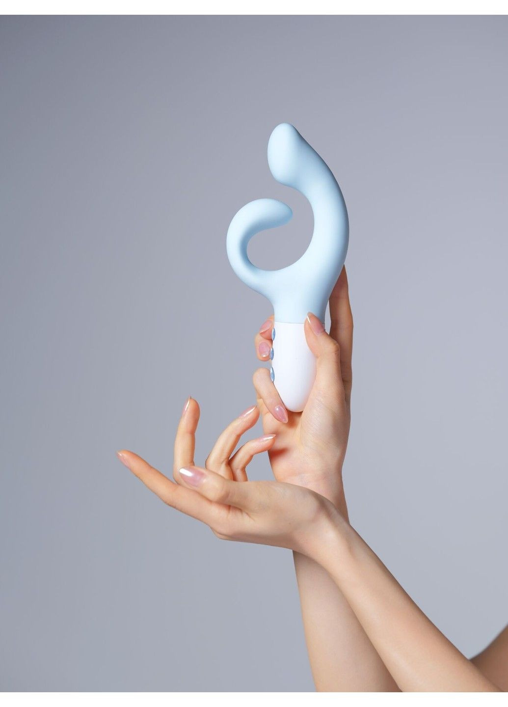 Вибратор-кролик для точки G KISTOY Big G Blue, изогнутый отросток, автоматический подогрев KissToy (333332433)