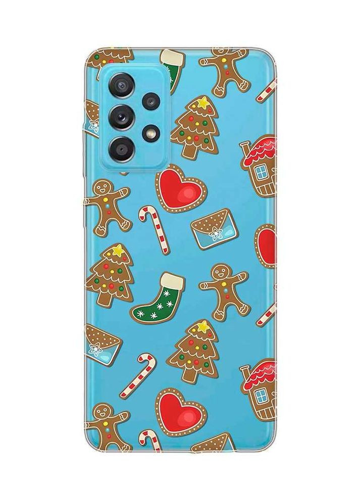 Прозорий чохол на Samsung Galaxy A52 Різдвяний фон (новорічний принт 181) Creative (362970368)