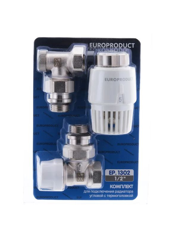 Комплект для підключення радіатора EP.1302 - 1/2'' (кутовий з термоголовкою) (EP6016) EUROPRODUCT (315701691)